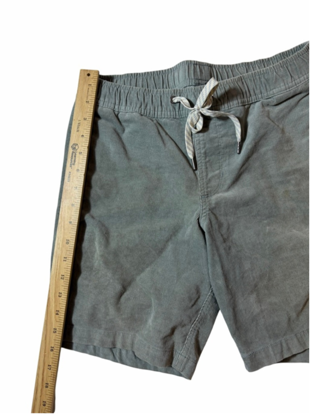 Vuori Optimist Corduroy Shorts Gray Green Drawstring Elastic Waist S - Picture 2 of 8